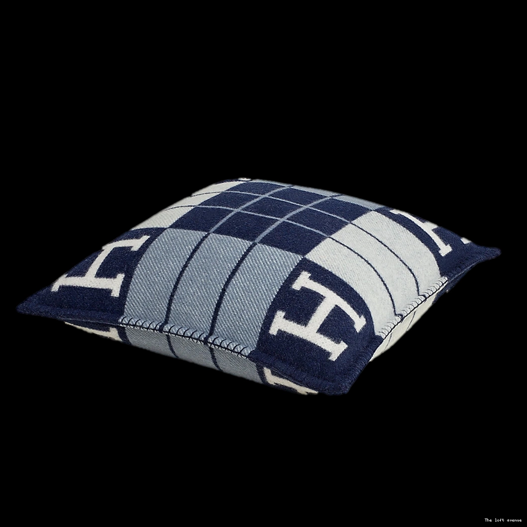 STRIPE HERMES PILLOW WOOL THROW 0709